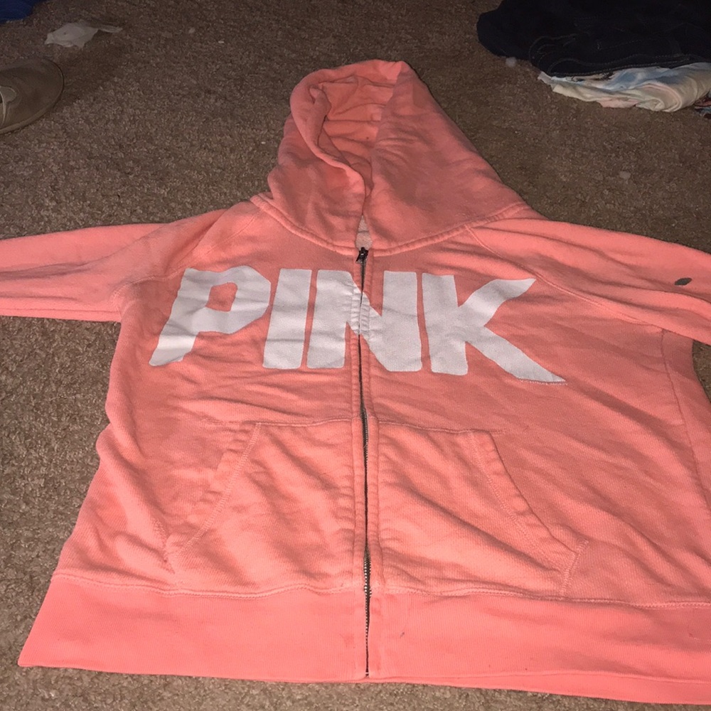 VS PINK coral zip up